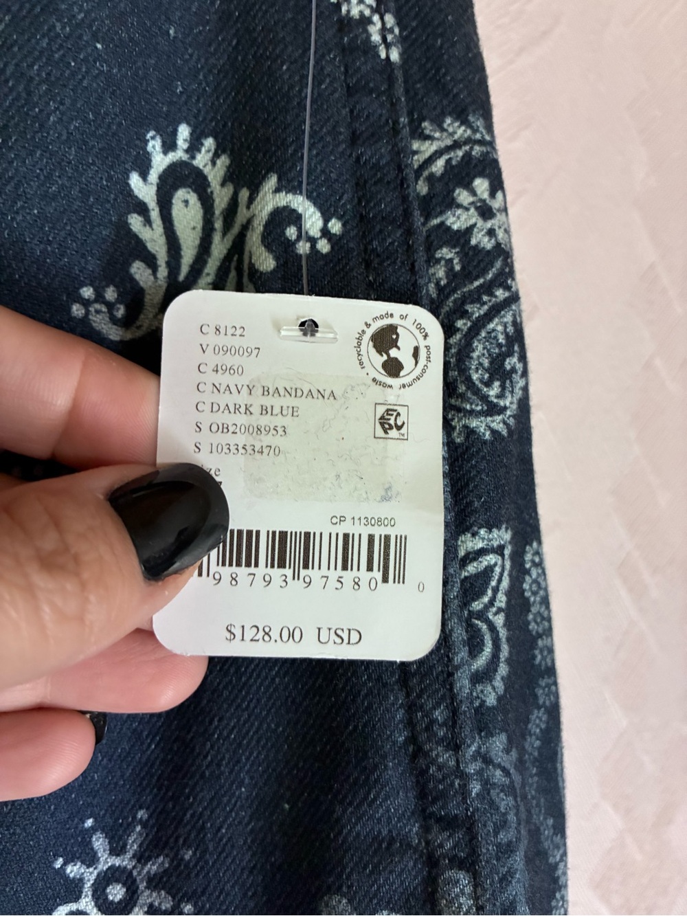 Free People We the Free Printed Good Luck Barrel Jeans - Picture 8 of 12